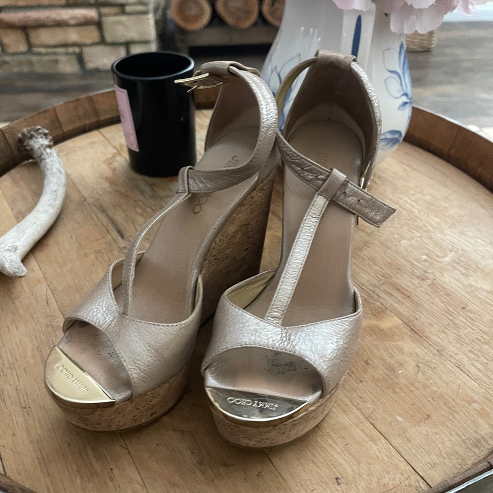 Jimmy Choo Cushed Patent Frappe Heels
